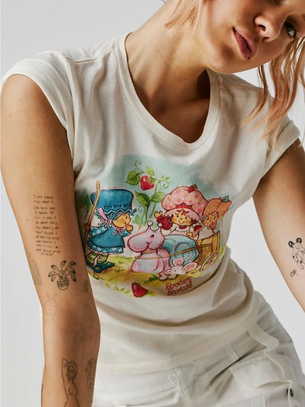 Strawberry Shortcake Recycled Distressed Baby Tee